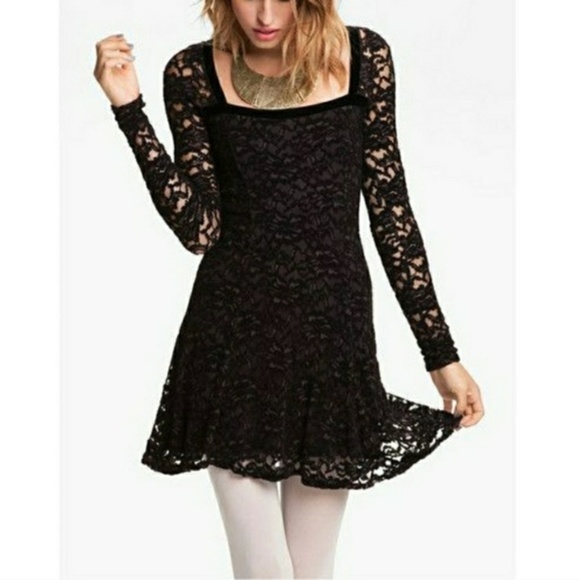 Free People Dresses & Skirts - 🔥FINAL PRICE🔥NWOT FREE PEOPLE VELVET TRIM DRESS